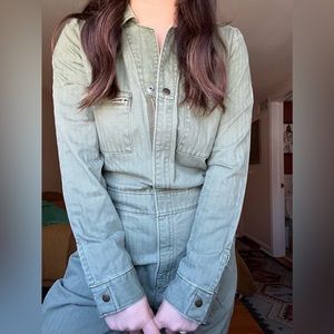 Lee Olive Union Alls Jumpsuit size Medium